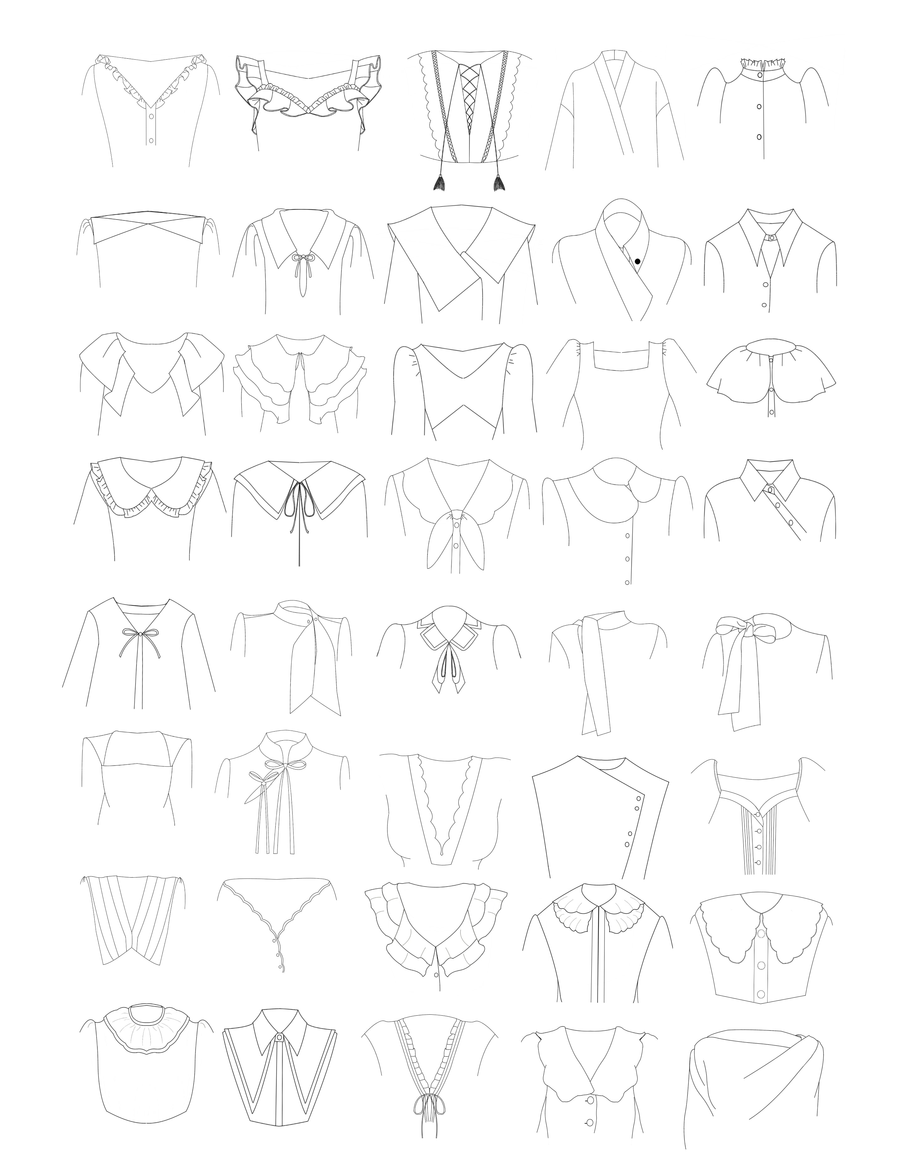 120+ Fashion Flat Sketches and Design Ideas